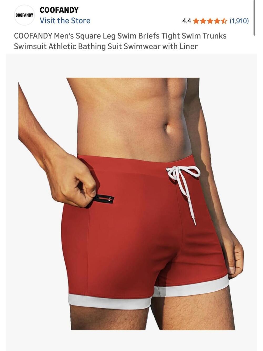 COOFANDY Men's Square Leg Swim Briefs Tight Swim Trunks Swimsuit Athletic Bathin